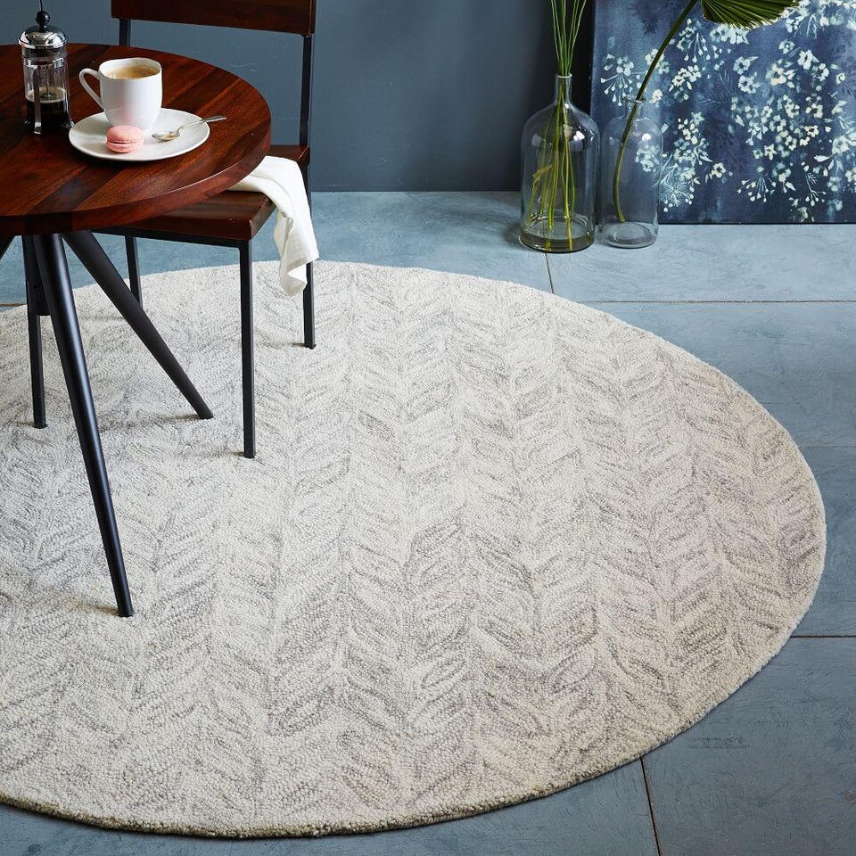 Vines Wool Rug Round West Elm Australia